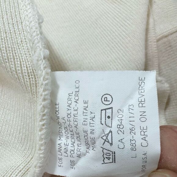 GISPA Dress Womens Medium Cream Knit Wool Crewneck Classic Neutral Minimalist - Picture 5 of 13